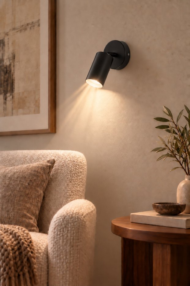 Spoti Modern Design Black Color Daylight Colored Living Room Bedroom Kitchen Single Wall Sconce