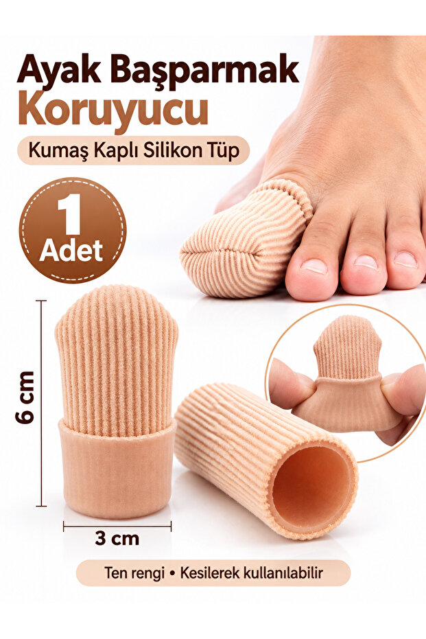 Toe Thumb Bone Protector, Fabric Covered Silicone Tube for Ingrown Toenails, Wound and Callus Protector
