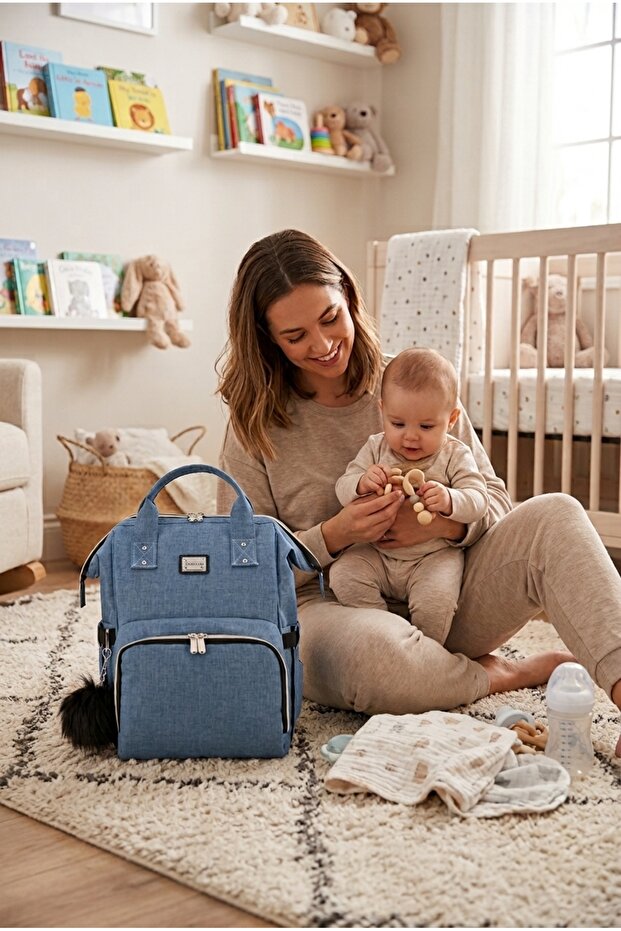 Mother Baby Bag-Blue