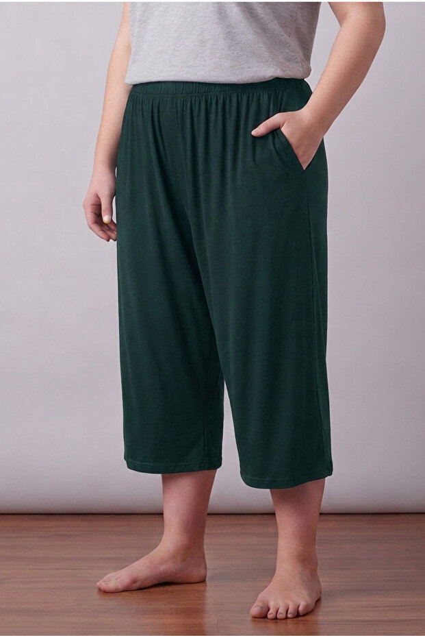 Battal Size 100% Cotton Combed Single Jersey Capri