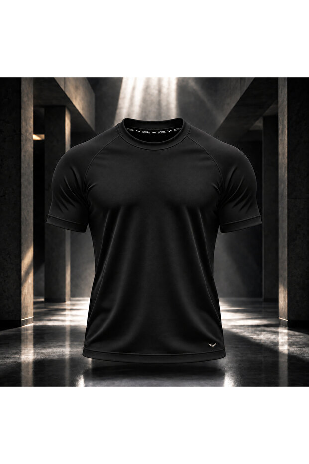 Form Fit Cut Casual Black T-Shirt
