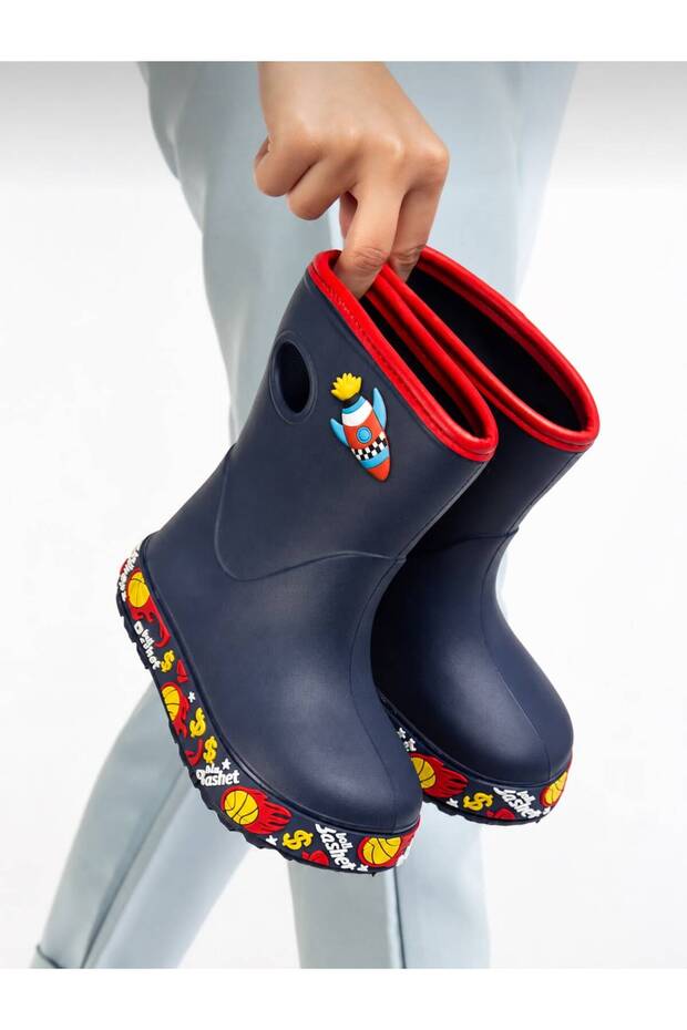 Koko Children's Rain Boots with Wool Soles, Colorful Wraps, Waterproof