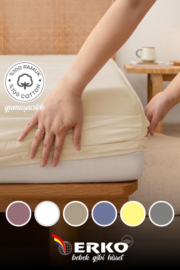 100% Cotton Jersey Fitted Sheet Single Double All Sizes