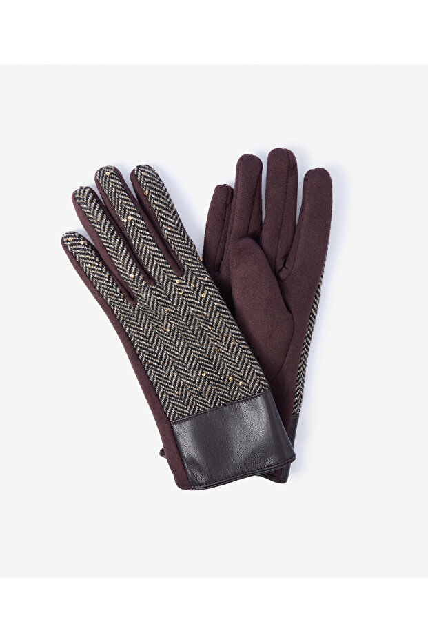 Herringbone Patterned Fabric Gloves