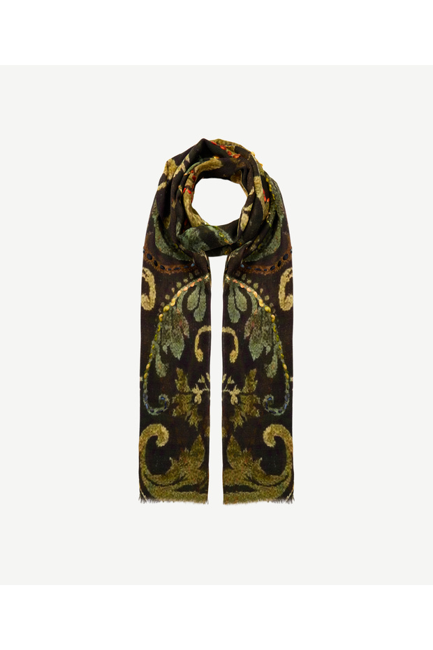 Embroidered Wool Shawl