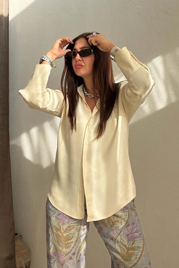 Satin Shirt Bej