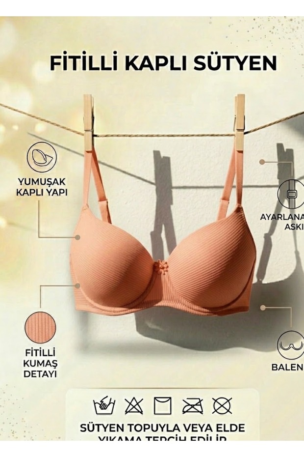 Underwire Non-Support Micro Corded Fabric Bra