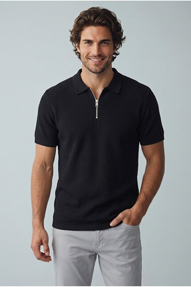 Jack Jones Max Relax Fit Knitwear Knit Polo Collar Men's T-Shirt 12288544