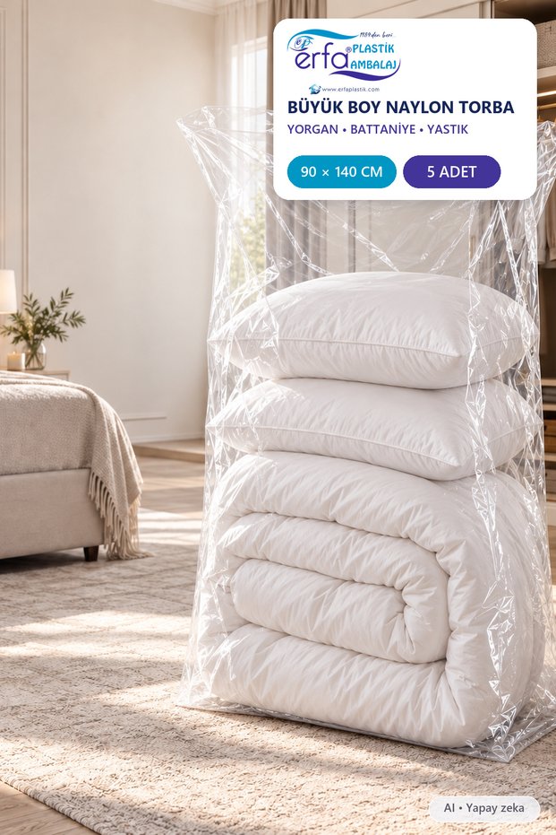 90X140 cm 5 Pieces 1St Quality Nylon Bag Large Size Thick Quilt Pillow Blanket Bag Non-Vacuum Item Storage Bag