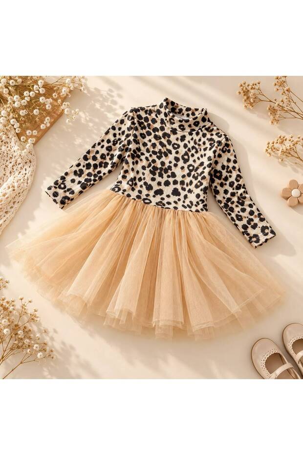 Girl's Leopard Patterned Tutu Detailed Dress