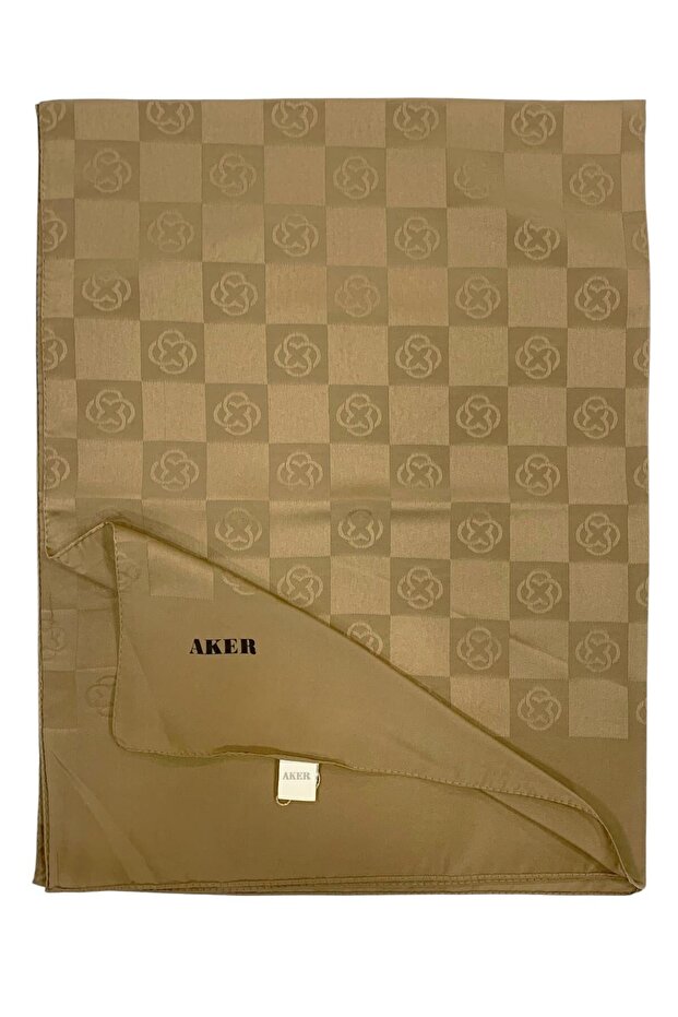 Monogram Shawl - New Checker Pattern - Light Mink 933