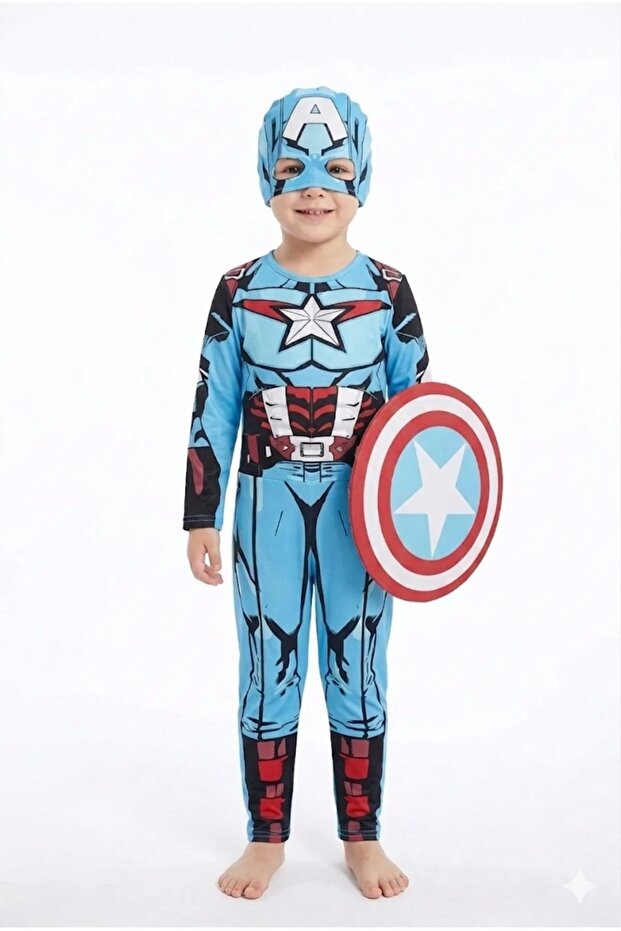 Children's Superhero Costume - Captain America Masked Suit