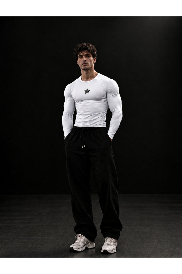Men's Compression Long Sleeve Sports T-Shirt Slim Fit Fitness Gym Training Top
