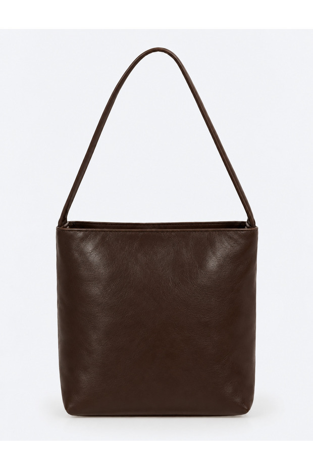 Women's Genuine Leather Shoulder Bag – Minimal Design, Casual, Large Size