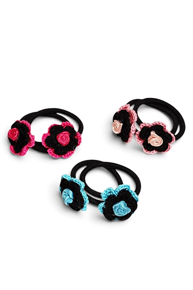 Black Floral Children's Hair Clip Set