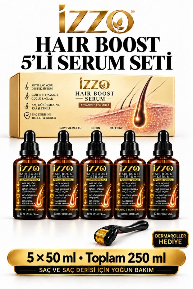 Hair Serum | Intensive Care Serum That Supports Hair Formation for Sparse and Thinning Hair Areas | Serum 5X50 ml Dermaroller