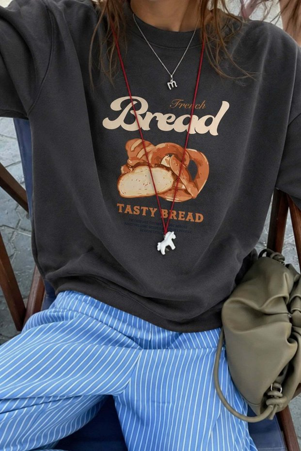 Women's Premium Fabric 3 Thread Raised Printed Sweatshirt
