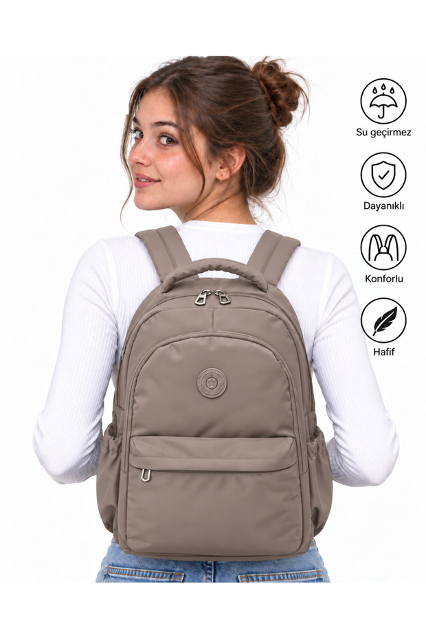 Mink Unisex School Backpack Waterproof Fabric Middle School High School University School Bag 2200