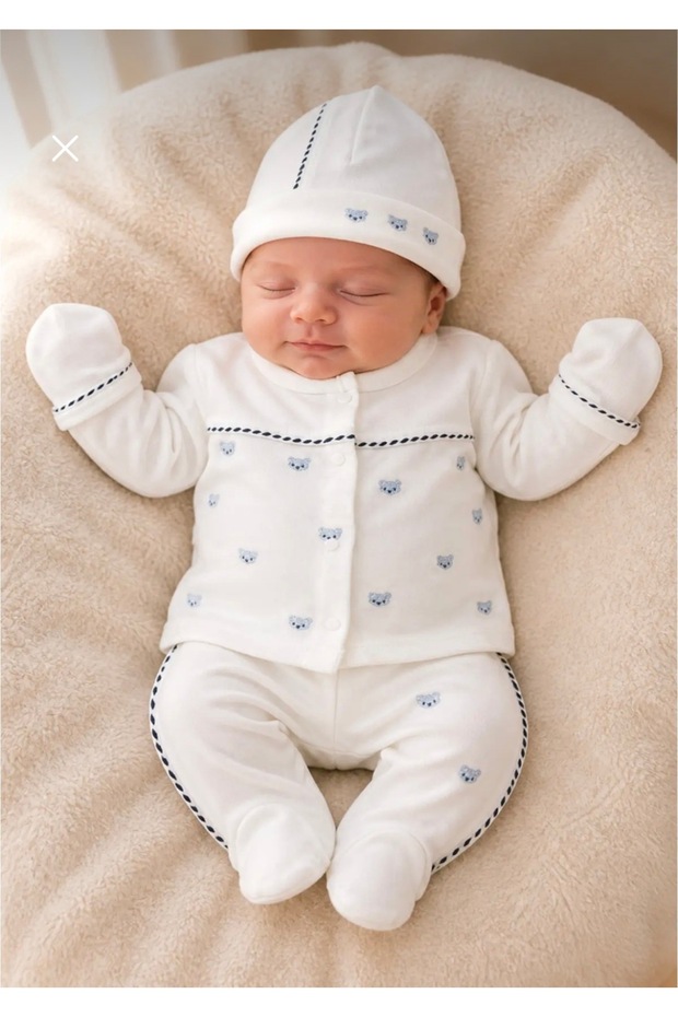 100% Cotton 5-Piece Baby Bodysuit Set, Hospital-Issued Boxed Birth Gift
