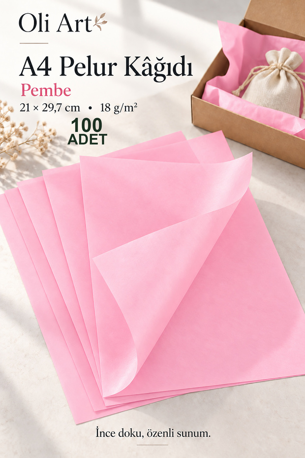 20X30 Pink Pelur Paper 100 Pieces Milaj Paper Thin Pelur Paper A4 100 Pcs