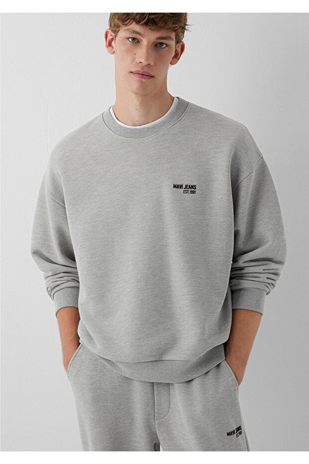 Jeans Printed Gray Sweatshirt 0S10677-80196