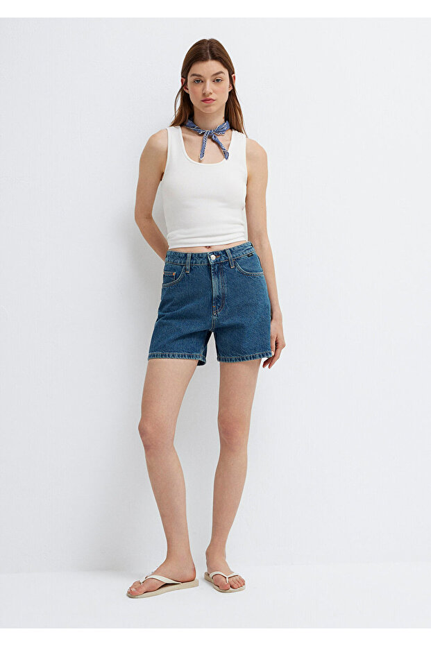 Verna 90S Shaded Dark Jean Shorts 1410059-89745