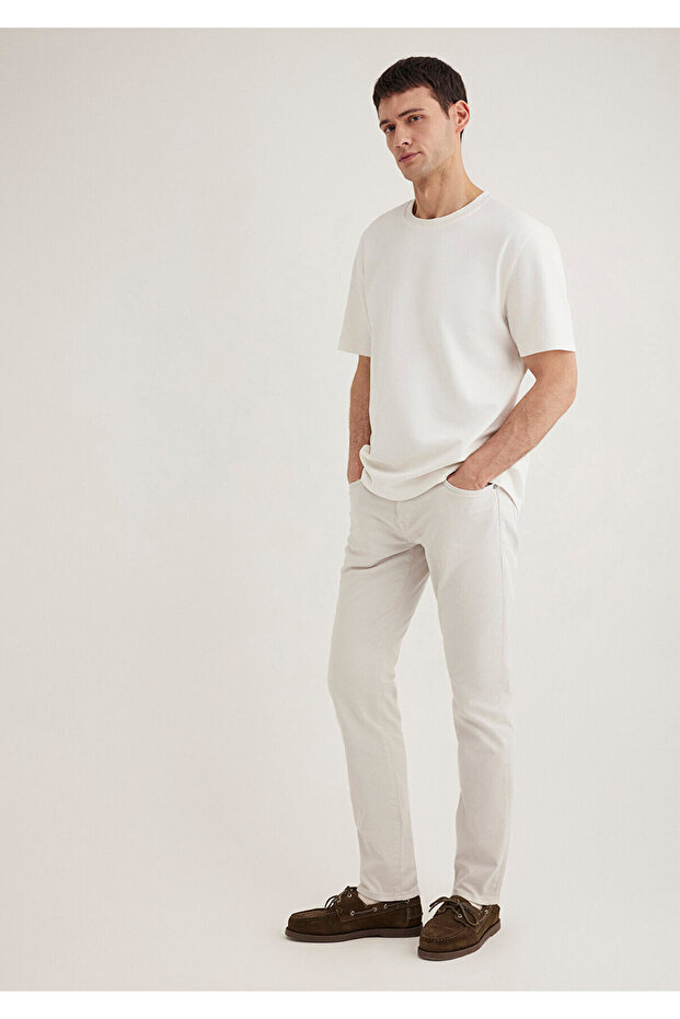 Jake Black Ecru Comfort Gabardine Trousers 0042289464