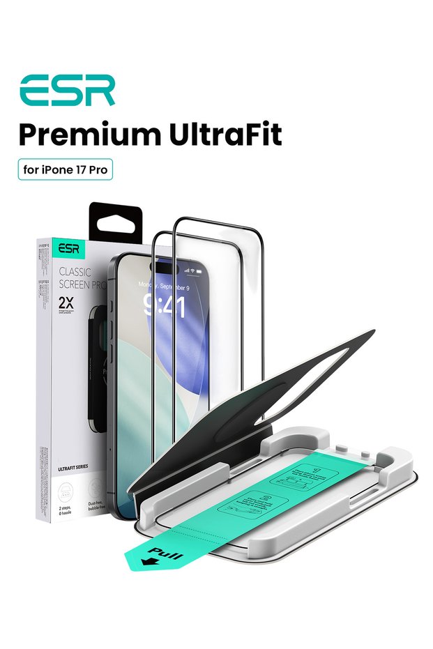 UltraFit Tempered Glass Screen Protector for iPhone 17 Pro / iPhone 18 Pro, 2 Pack