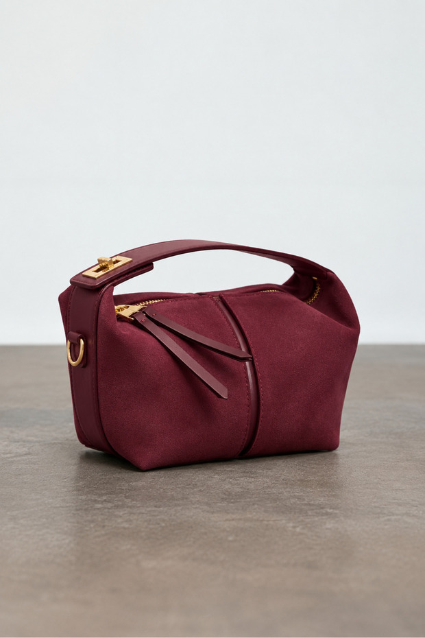 Women's Archel Suede Handbag Claret Red