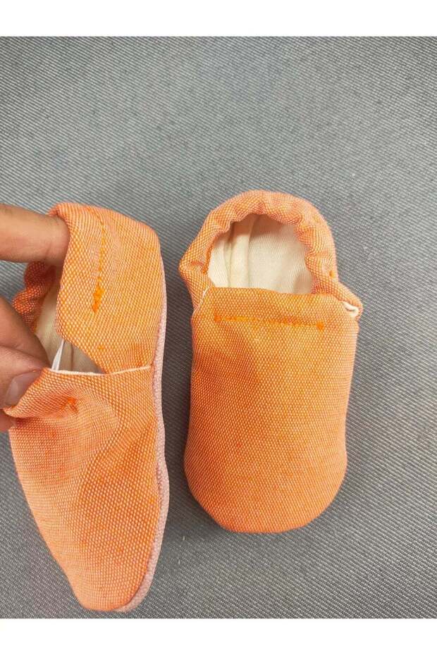Baby Booties Home Nursery Shoes Slip-On Rubberized Ergonomic Design — Orange