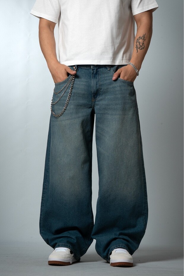 Blue Mirage Wide Leg Super Baggy Blue Men's Jean Pants