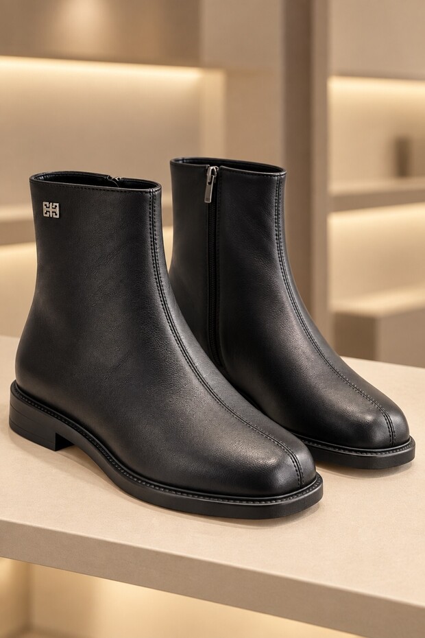 Laven Zippered Short Heeled Casual Women's Boots
