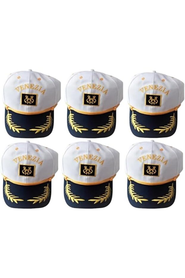 6 pack Captain Blue & White Baseball & Snapback Hat For Unisex