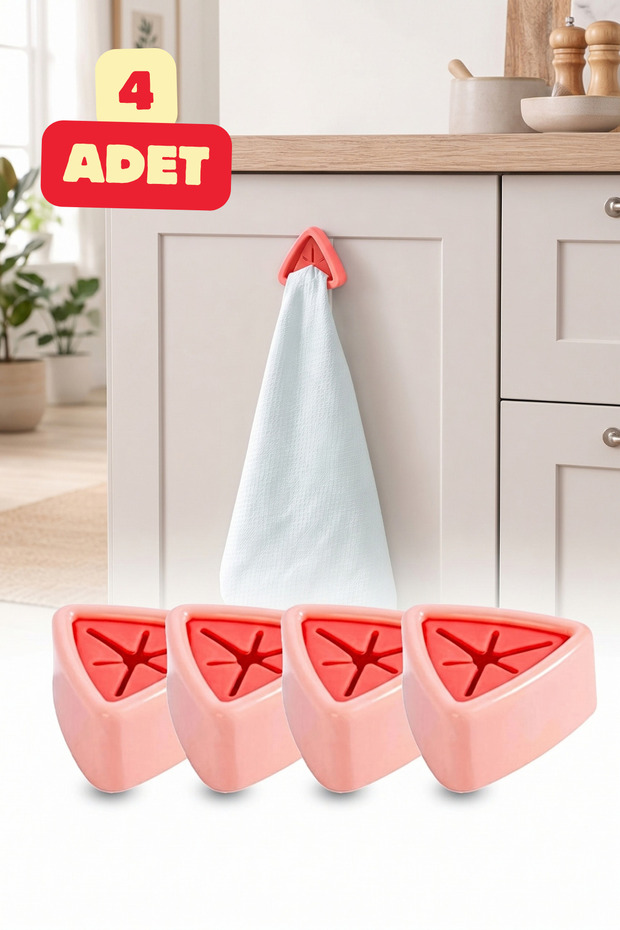 4 Pieces of Adhesive Towel Cover Cloth Hanger Kitchen Bathroom Home Interior Practical Organizer Hanger Set