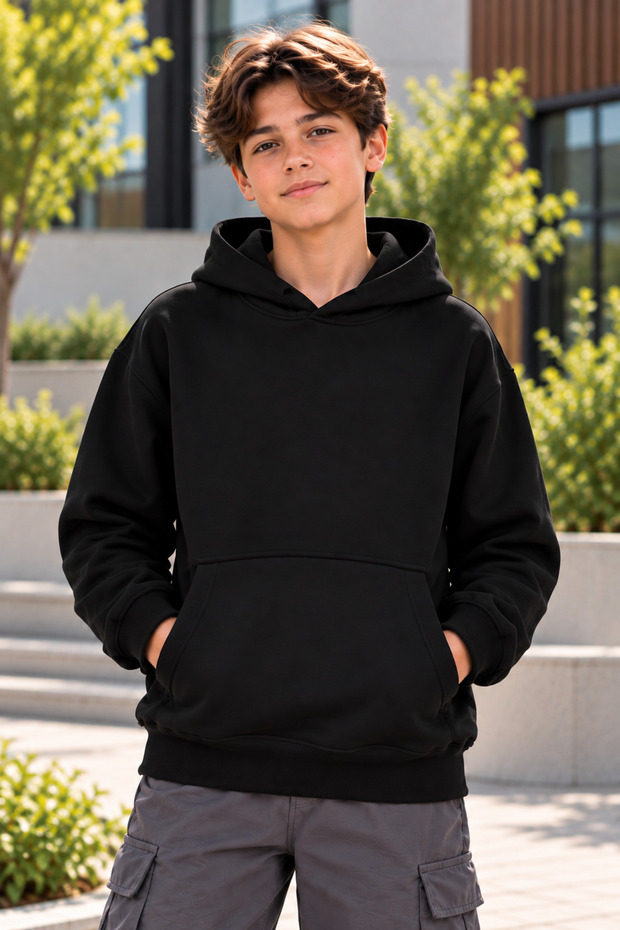 Children's Oversized Hooded Sweatshirt with Kangaroo Pocket