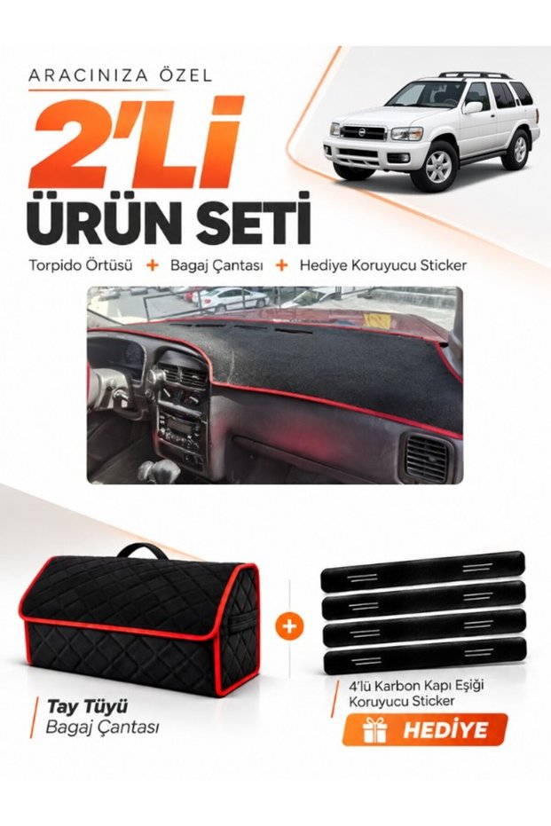Nissan Pathfinder (1996-2000) Compatible Glove Box Cover + Tay Feather Luggage Bag + Sticker Set - Ni012