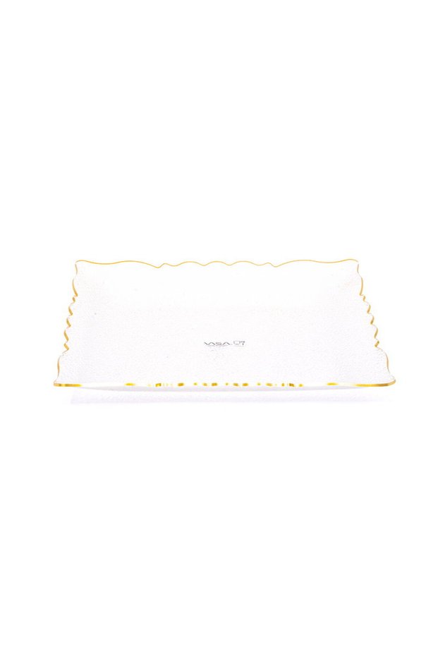 صحن تقديم اكرلك مذهب مقاس 23×23