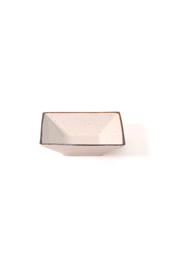 White Speckled Deep Porcelain Plate
