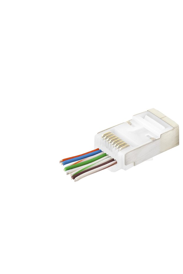 Cat6E Ez Rj45 Metal Connector 100 Pieces Plastic Box - White Nd2422