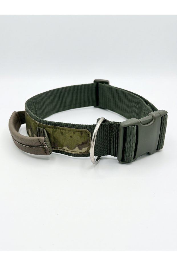Tactical Dog Collar - Military Camouflage with Grab Handle and Clip