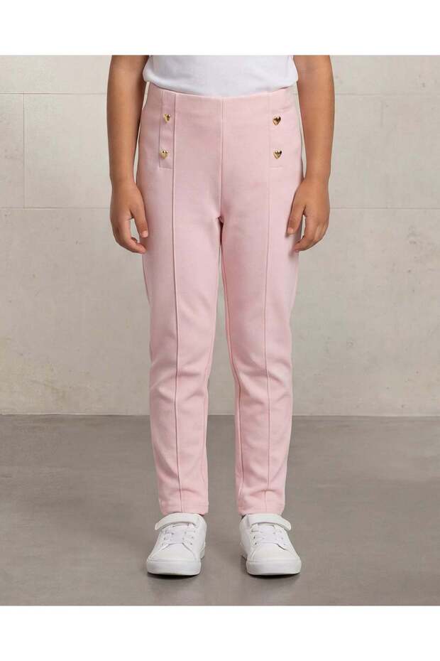 Girls Pink Ponti Leggings