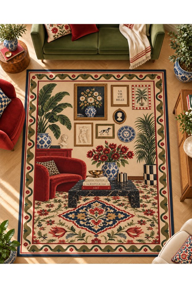 Eta Decorative Living Area Pattern Woven Base Carpet Eta4346
