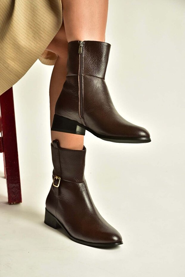 Z752554103 Brown Genuine Leather Daily Women's Boots