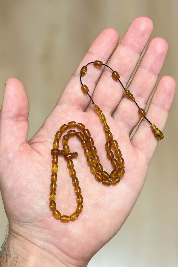 Special Craftsmanship Mini Size 45 Habbeli Fire Amber Prayer Beads