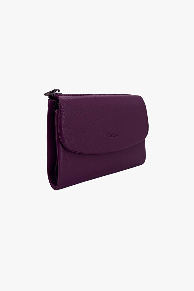 56-2006 Women's Purple Leather Wallet