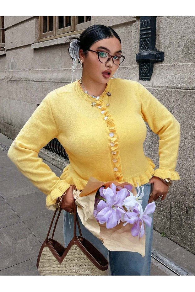 Cardigan, yellow