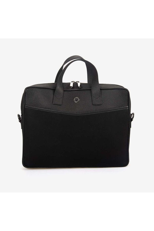 Men's Black Genuine Leather Briefcase T009