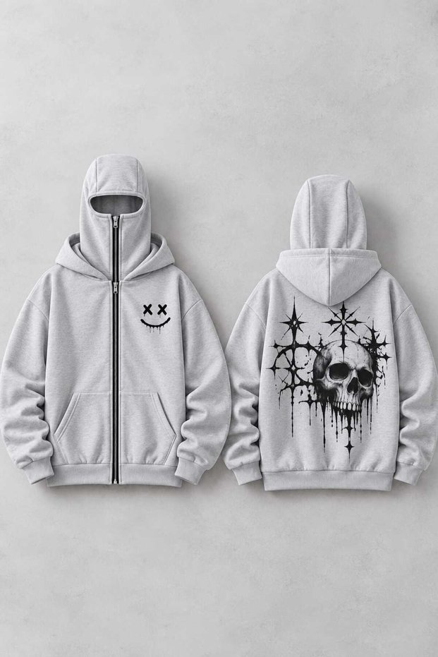 Snow Masked Ninja Unisex Sweatshirt Cardigan 2Strands Thick Fleece