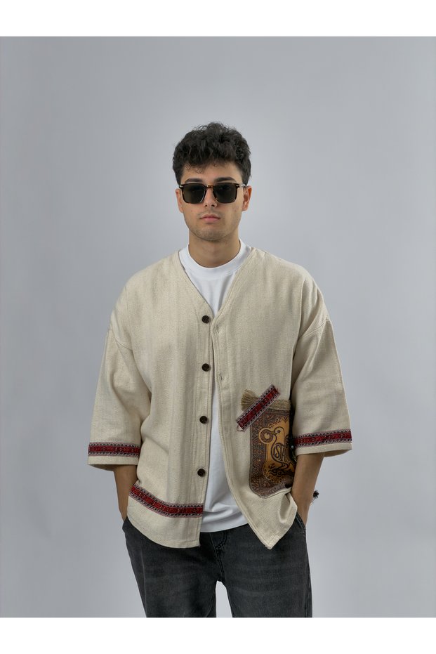 Design Istanbul Beige Men's Kimono Coc3553
