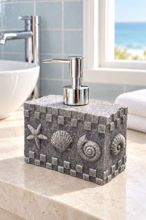 Coastal Premium Decorative Soap Dish with Sea Shell Embossing Stylish Bathroom Soap Dish
